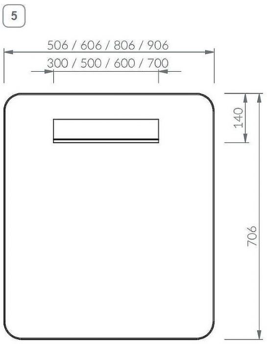 Зеркало Ravak Strip 80 X000001571 с подсветкой Черное