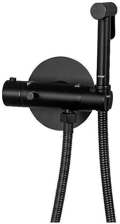 Гигиенический душ со смесителем Gappo G7290-6 с термостатом Черный матовый