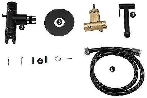 Гигиенический душ со смесителем Gappo G7290-6 с термостатом Черный матовый