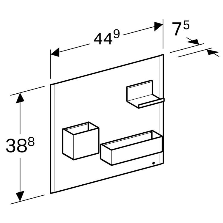Комплект магнитной доски Geberit Acanto, 45x8, лавовый [500.649.JK.2]