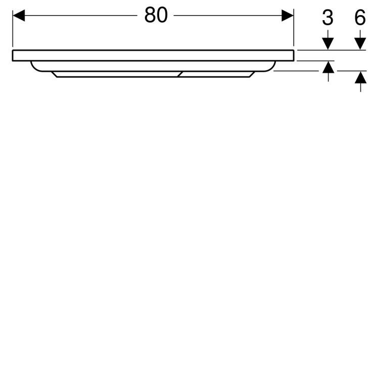 Душевой поддон Geberit Renova квадратный, 80х80 см [652280000]