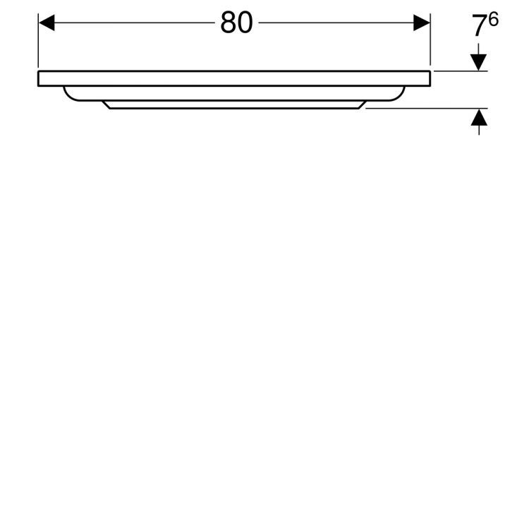 Душевой поддон Geberit Renova квадратный, 80х80 см [652280000]