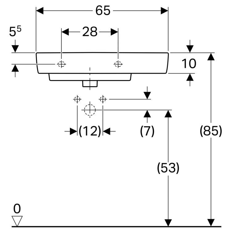 Раковина Geberit Renova Nr.1 Comprimo, 226165000 Раковина Geberit Renova Nr.1 Comprimo, 226165000