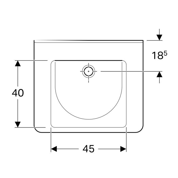 Раковина Geberit Renova Comfort 65х52.5 см, без отверстия под смеситель, без перелива [128666000]