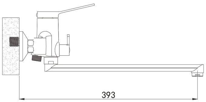 Смеситель для ванны Shevanik S6222 универсальный цвет Хром Смеситель для ванны Shevanik S6222 универсальный цвет Хром