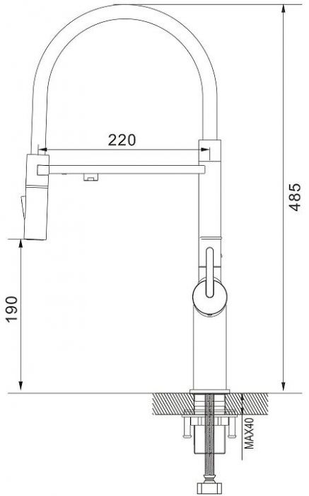 Смеситель для кухни Rose R458H цвет Черный