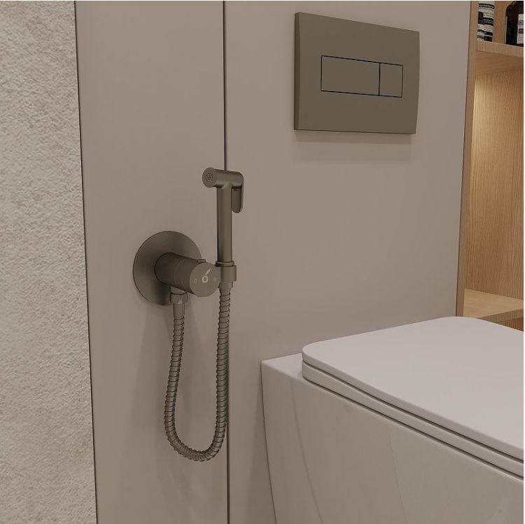 Гигиенический душ со смесителем Oliveeka Y OL-829909-BGM с термостатом цвет Оружейный металл матовый