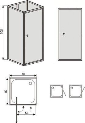 Душевая кабина RGW Andaman OLB-207 80 см, профиль белый Душевая кабина RGW Andaman OLB-207 80 см, профиль белый