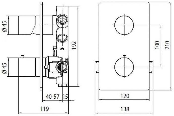 Смеситель для душа Bossini Oki Z00002.030 с термостатом Хром