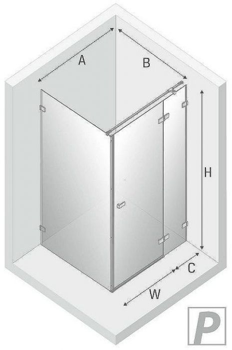 Душевой уголок New Trendy Avexa Gold 80х110 R EXK-1737 профиль Брашированное золото стекло прозрачное