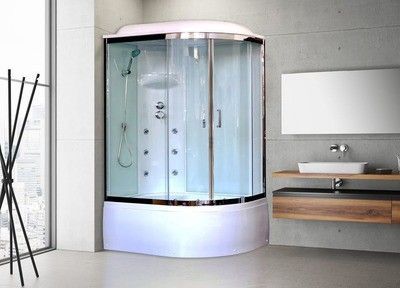 Душевая кабина Royal Bath RB 8120BK3-WT-CH (белое/прозрачное) левая Душевая кабина Royal Bath RB 8120BK3-WT-CH (белое/прозрачное) левая