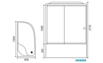 Душевая кабина Royal Bath RB 8120BK3-WT-CH (белое/прозрачное) левая Душевая кабина Royal Bath RB 8120BK3-WT-CH (белое/прозрачное) левая