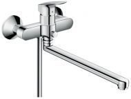 Hansgrohe Logis Однорычажный смеситель для ванны, с длинным изливом, цвет: хром