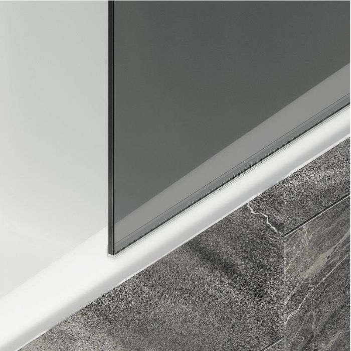 Шторка на ванну Maybah Glass MGV-83-1ш 900x1400 в широком профиле Белый стекло графитовое