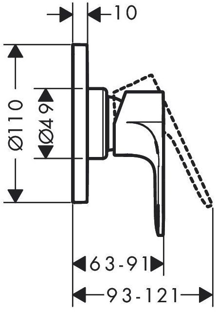 Hansgrohe Rebris E Смеситель для душа, встраиваемый, цвет: хром