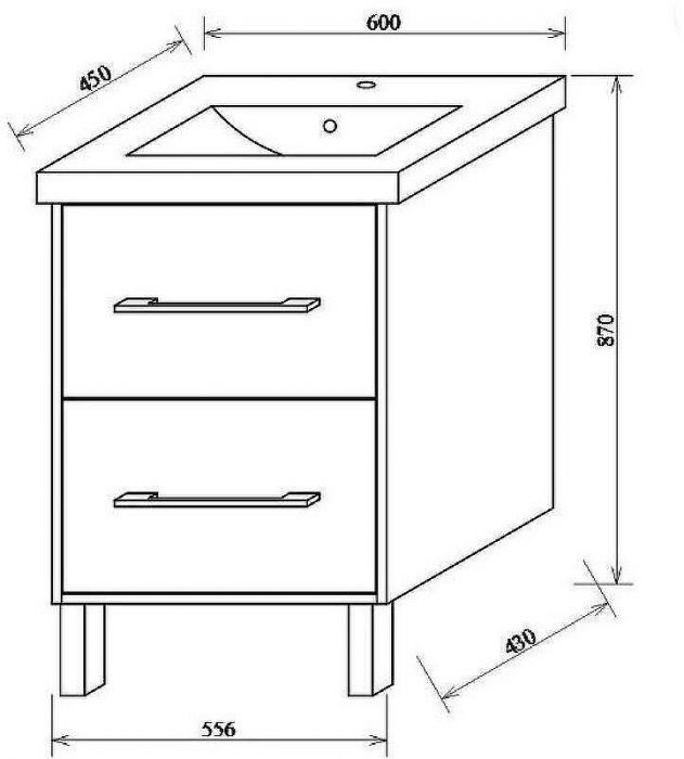 Тумба под раковину Sanflor Экко 60 С23188 Орегон