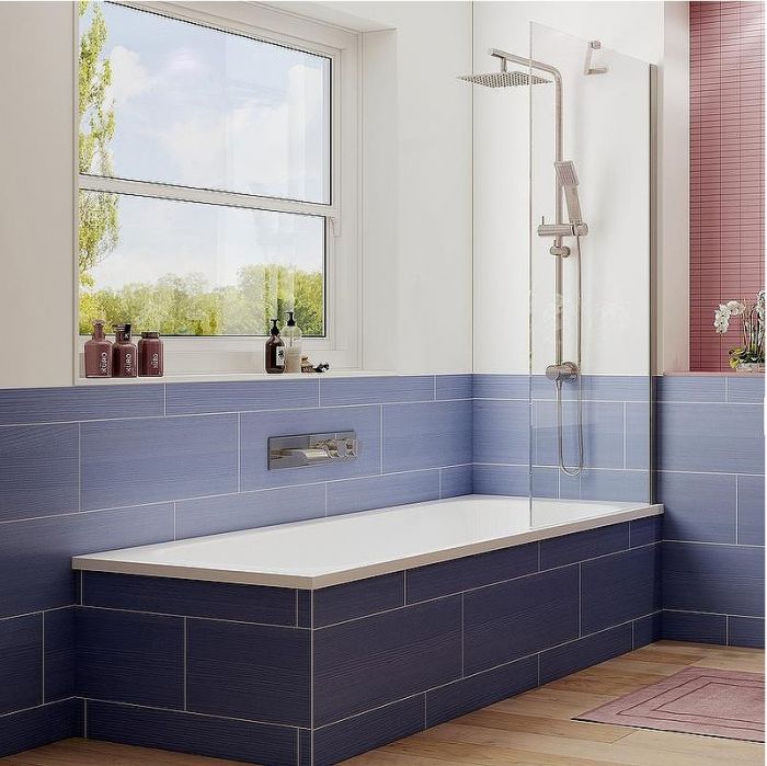 Шторка на ванну Ambassador Bath Screens 80х140 16041103 профиль Хром стекло CrystalPure