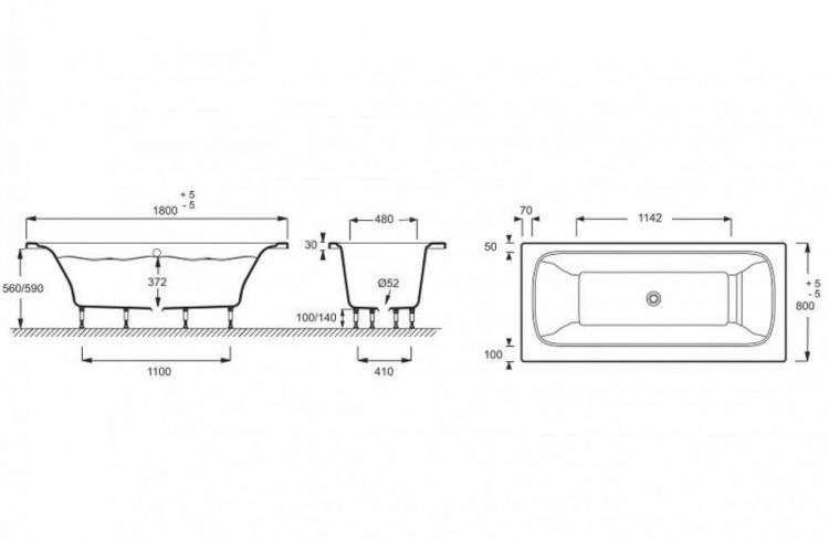 Акриловая ванна Jacob Delafon Elite 180х80 E5BD247R-00 с системой excellence Акриловая ванна Jacob Delafon Elite 180х80 E5BD247R-00 с системой excellence