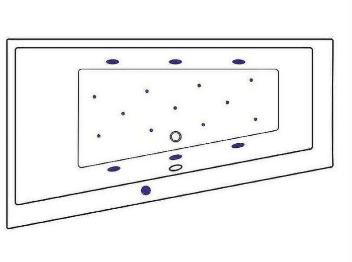 Акриловая ванна Excellent Sfera 170x100 L WAEX.SFL17.RELAX.GL с гидромассажем