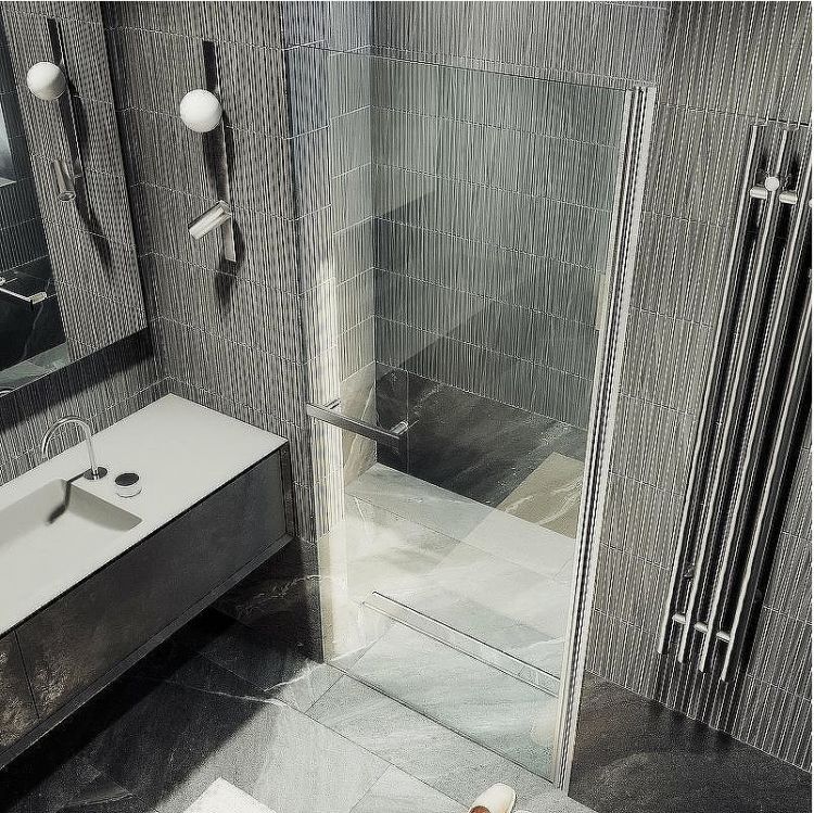 Душевая дверь Maybah Glass MGD-447-5 800x1980 на монопетле Хром матовый стекло прозрачное Душевая дверь Maybah Glass MGD-447-5 800x1980 на монопетле Хром матовый стекло прозрачное