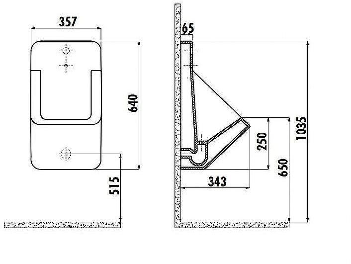 Писсуар Creavit TP640-00BM00E-0000 подвесной Базальт