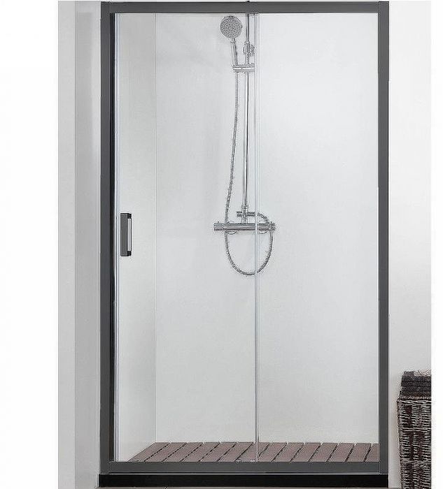 Душевая дверь Aquatek 120 AQ ARI RA 12020BL профиль Черный стекло прозрачное