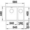 Кухонная мойка Blanco Andano 340/180-U 522979 Нержавеющая сталь с зеркальной полировкой