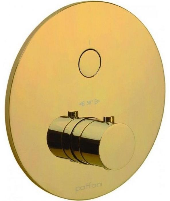 Смеситель для душа Paffoni Compact Box CPT013HG с термостатом цвет Золото медовое