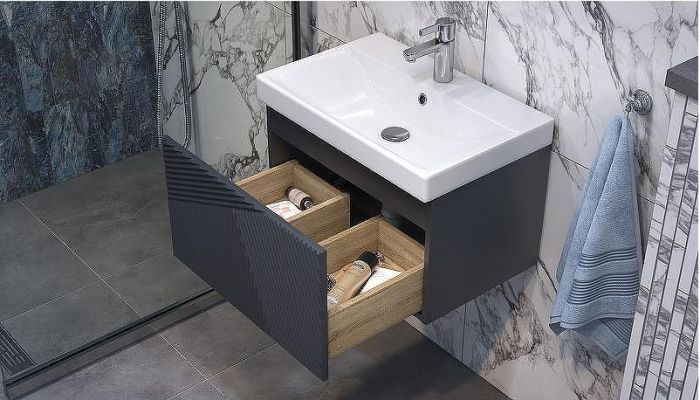 Тумба под раковину Velvex Edge 60 tp.EDG.9696.60.1Y подвесная Графит