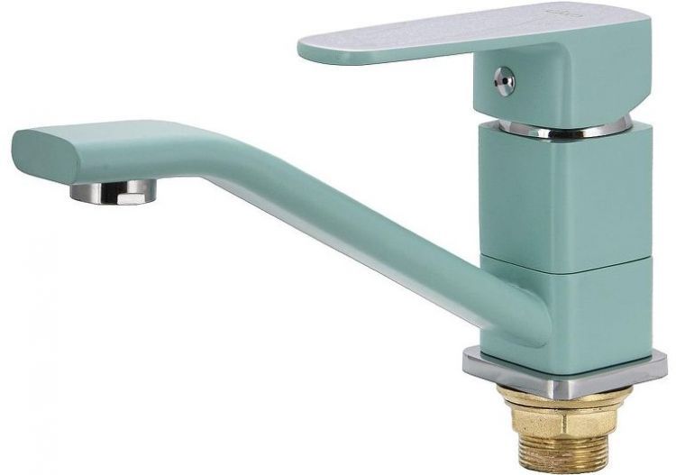 Смеситель для раковины Ekko E45303 цвет Хром Бирюзовый Смеситель для раковины Ekko E45303 цвет Хром Бирюзовый
