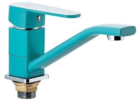 Смеситель для раковины Ekko E45303 цвет Хром Бирюзовый Смеситель для раковины Ekko E45303 цвет Хром Бирюзовый