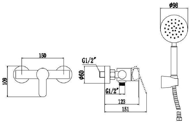 Смеситель для душа Fmark FS8203H цвет Черный