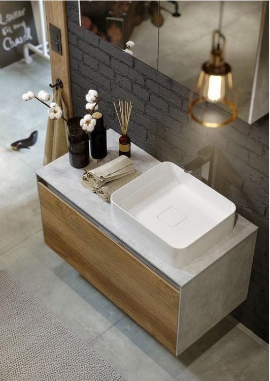 Корпус тумбы под раковину Aqwella 5 Stars Mobi 80 MOB0108BS подвесной Бетон светлый