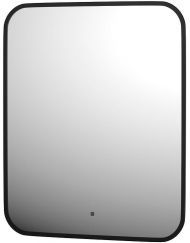 Зеркало Defesto Aura 50х60 DF 2973R с подсветкой 19W-3000K/ИК - выключатель/Теплый белый свет/Черная рама