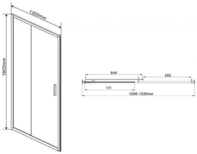 Душевая дверь Vincea Garda 130 VDS-1G130CLG профиль Брашированное золото стекло прозрачное