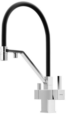 Смеситель для кухни Sancos Loro с гибким изливом, цвет хром/черный, SC4007CH