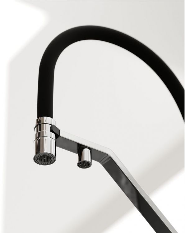 Смеситель для кухни Sancos Loro с гибким изливом, цвет хром/черный, SC4007CH