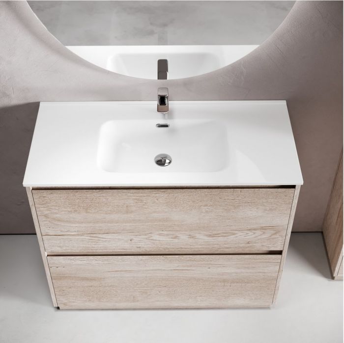 Тумба напольная под раковину SANCOS Libra Floor, дуб галифакс натуральный 990х450х840 мм, LB100FEG
