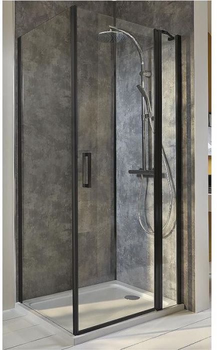 Душевая стенка Jacob Delafon Contra 80 E22FT80-BL профиль Черный матовый стекло прозрачное
