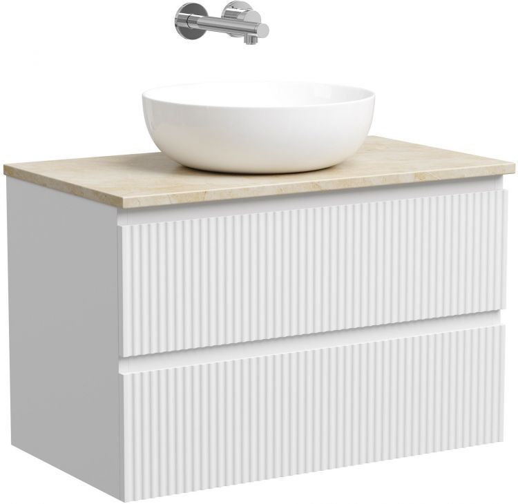 Тумба подвесная SANCOS Snob T, Bianco 790х445х500, под столешницу без отверстия под смеситель, цвет Kreman, SNT80W