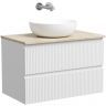 Тумба подвесная SANCOS Snob T, Bianco 790х445х500, под столешницу без отверстия под смеситель, цвет Kreman, SNT80W