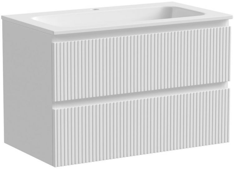 Тумба подвесная SANCOS Snob T, Bianco 790х445х500, под столешницу без отверстия под смеситель, цвет Kreman, SNT80W