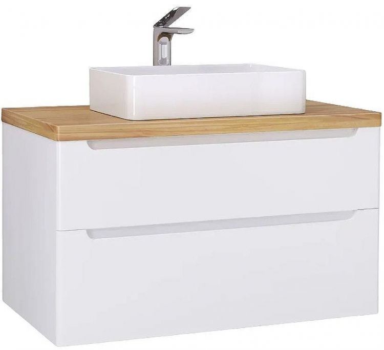 Тумба под раковину Jorno Wood 100 wood.01.100/P/W подвесная Белая