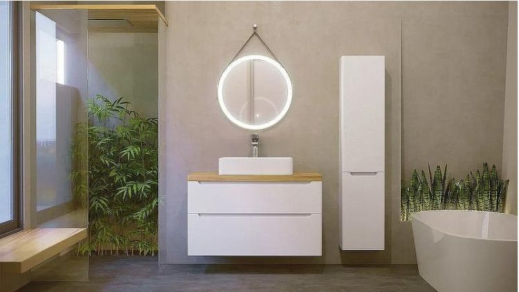 Тумба под раковину Jorno Wood 100 wood.01.100/P/W подвесная Белая