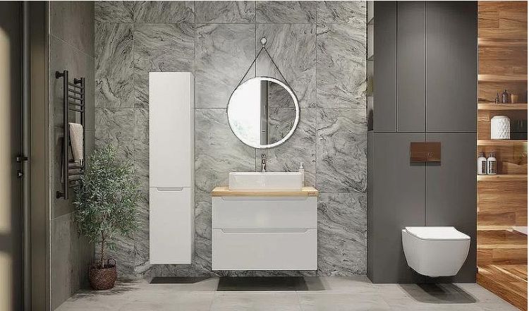 Тумба под раковину Jorno Wood 100 wood.01.100/P/W подвесная Белая