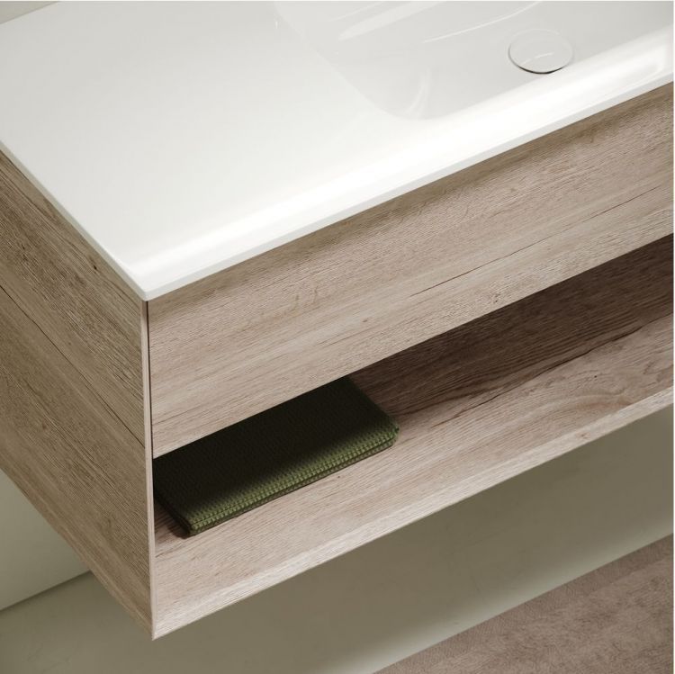 Тумба подвесная SANCOS под раковину правая Marmi 1.0, дуб галифакс натуральный 995х445х520, MR1.0100REG