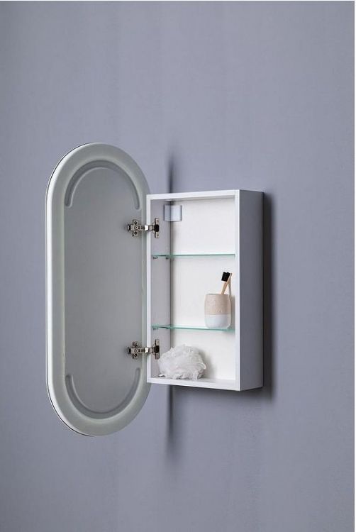 Зеркальный шкаф Aquanet Монте 40 344786 с подсветкой Белый