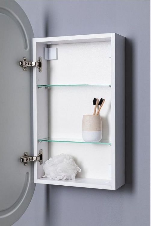 Зеркальный шкаф Aquanet Монте 40 344786 с подсветкой Белый