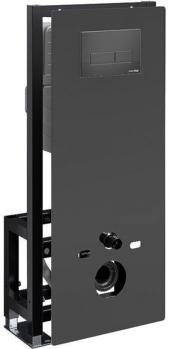 Инсталляция WasserKRAFT Glan 66TLT.010.ME.BL.MB03 для унитаза Черное стекло с Черной матовой клавишей смыва
