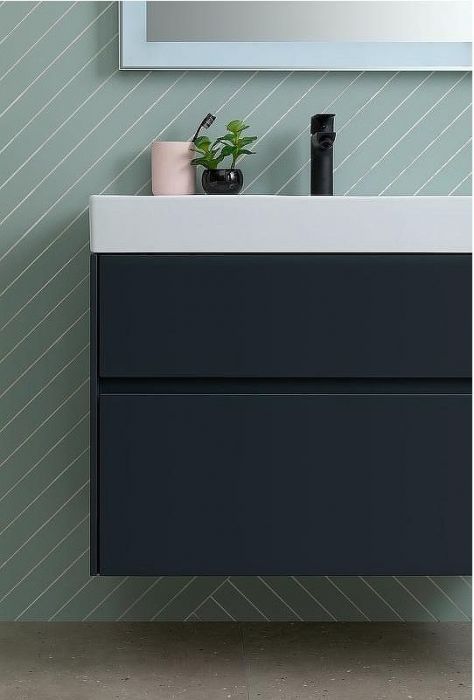 Тумба с раковиной Aquanet Бруклин 85 312889 подвесная Антрацит матовый